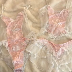 Vintage 3 piece set Emil Bole Lingerie lace